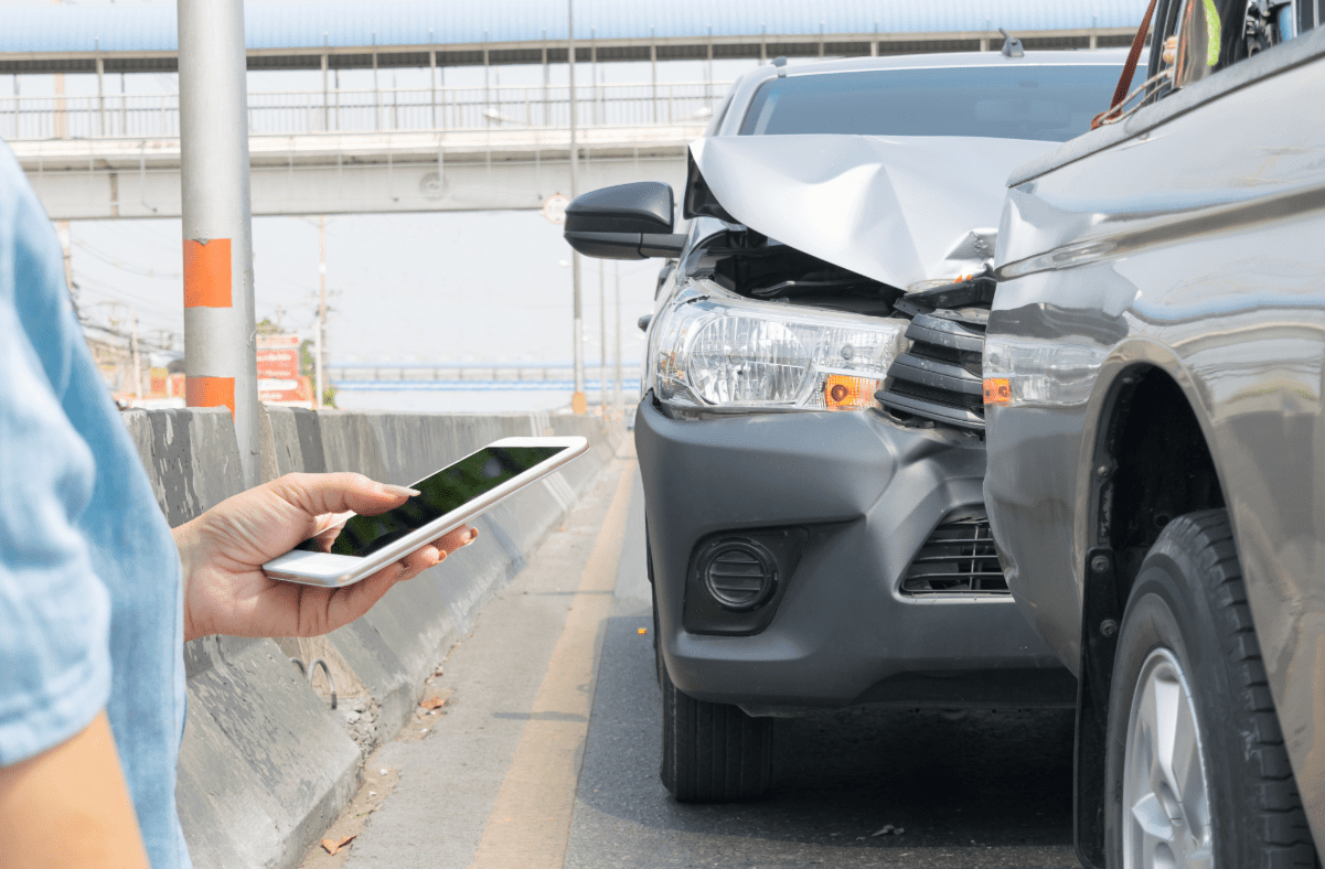 Two vehicles involved in a rear end accident