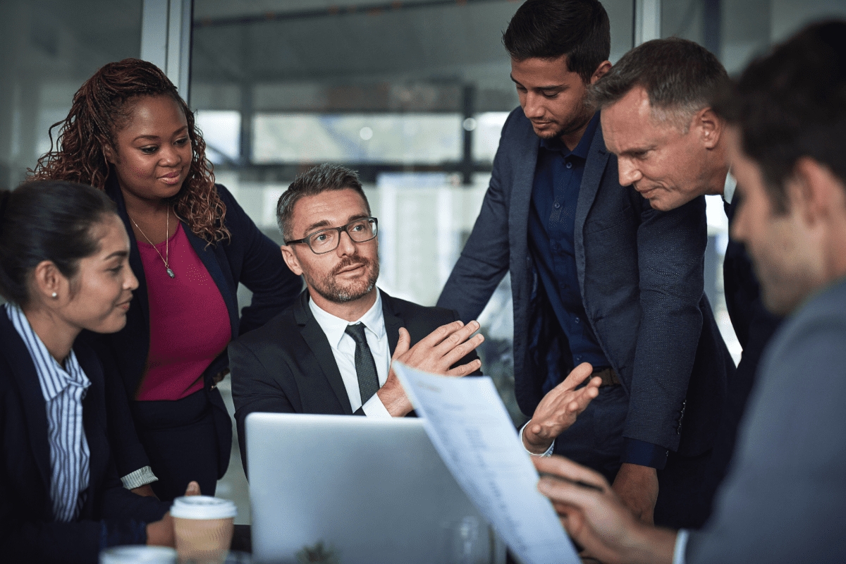 Lawyers around meeting table